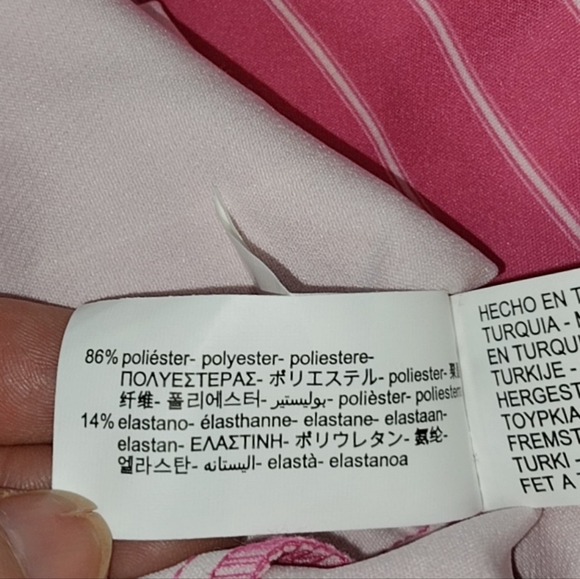 Zara Womens Size Large Stretch Striped Bodysuit Pink Tennis Prep Spring - Picture 9 of 14